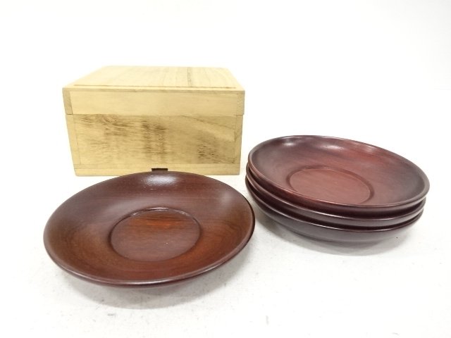 唐木円式　茶托　4客
